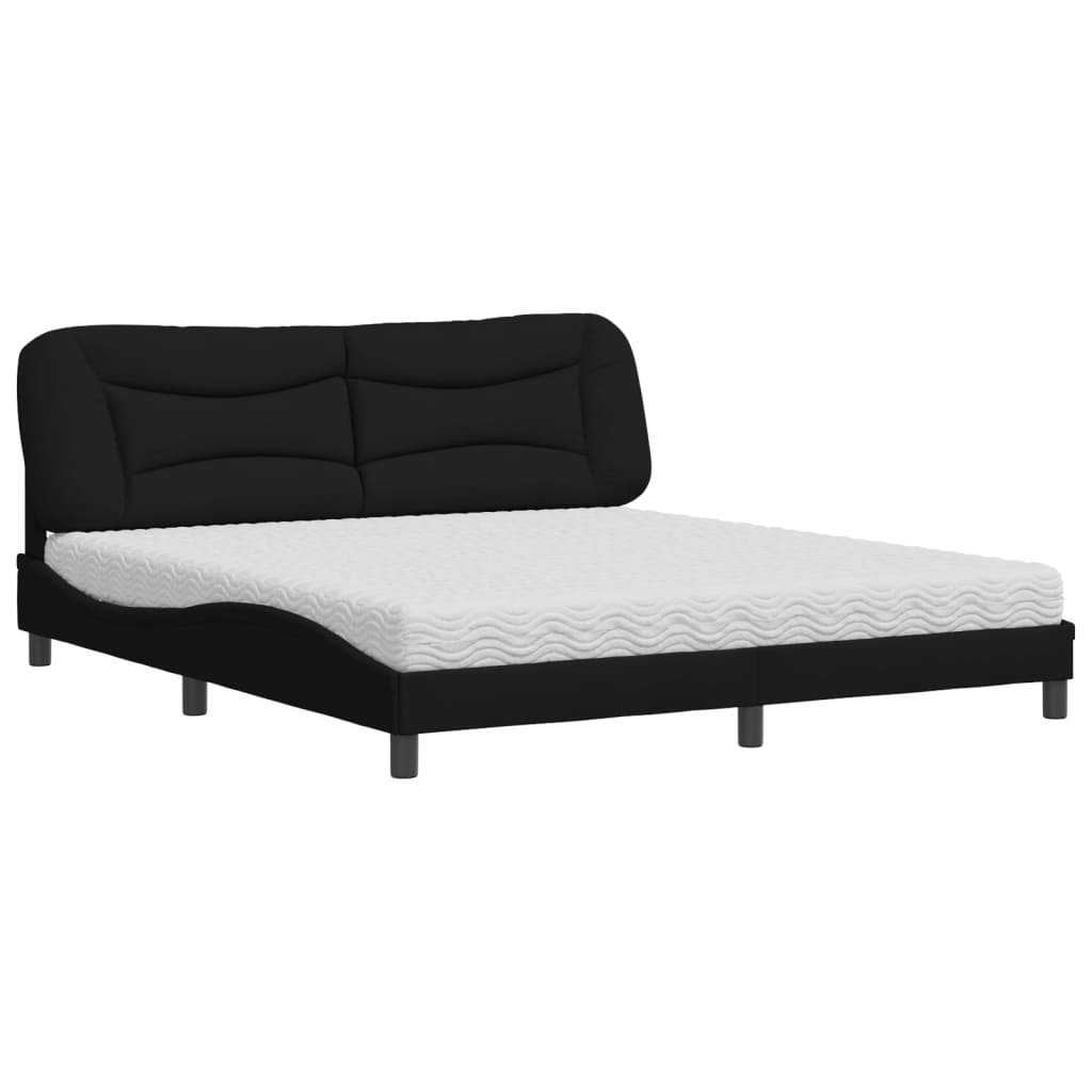 Bed met matras "Hvar" stof zwart 180x200 cm is nu te koop bij PeponiXL, paradijselijk wonen!