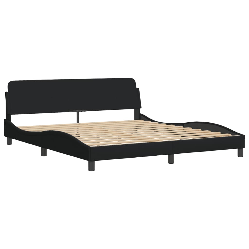 Bed met matras "Hvar" stof zwart 180x200 cm is nu te koop bij PeponiXL, paradijselijk wonen!