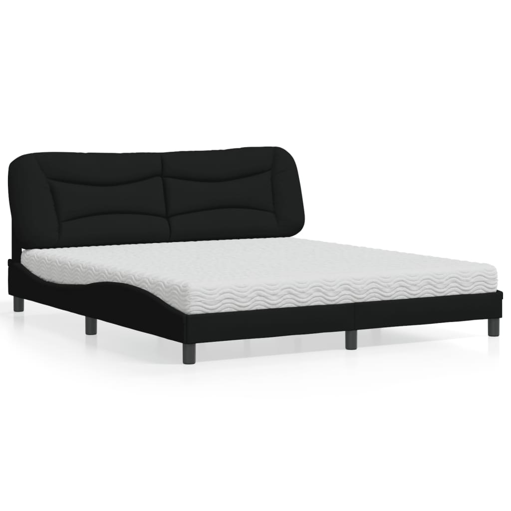 Bed met matras "Hvar" stof zwart 180x200 cm is nu te koop bij PeponiXL, paradijselijk wonen!