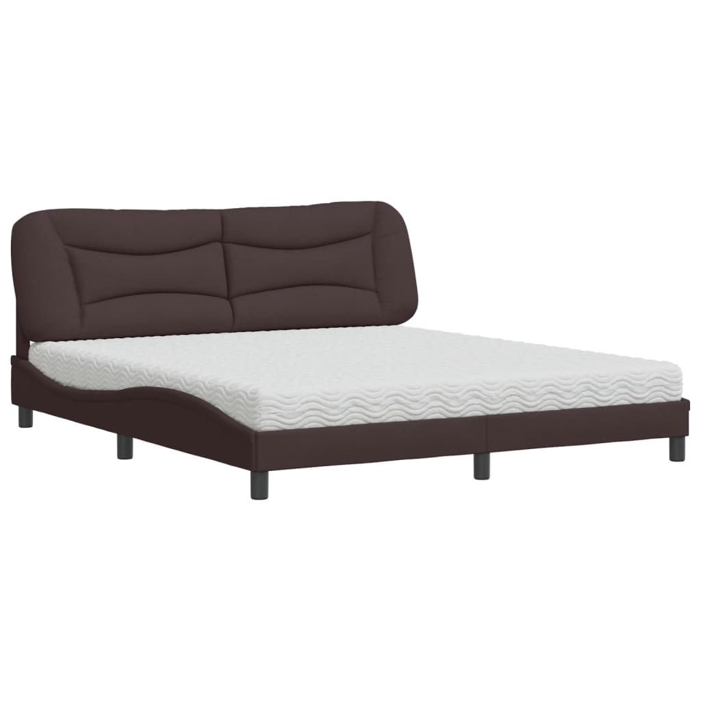 Bed met matras "Hvar" stof donkerbruin 180x200 cm is nu te koop bij PeponiXL, paradijselijk wonen!