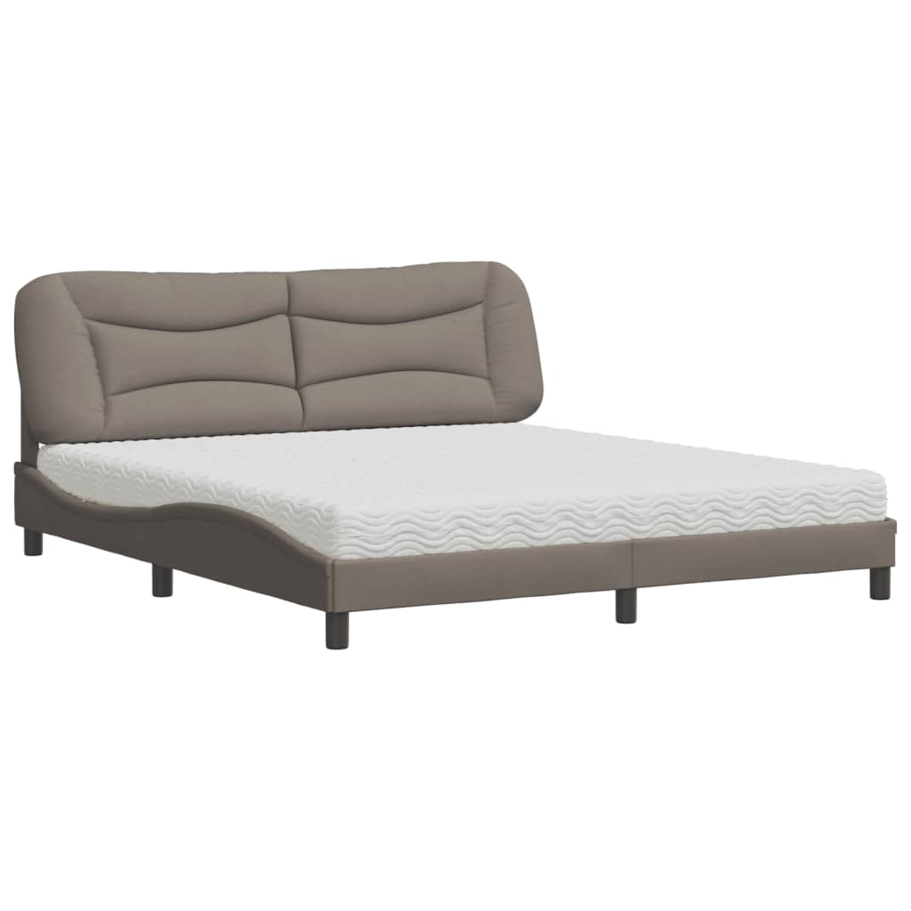 Bed met matras "Hvar" stof taupe 180x200 cm is nu te koop bij PeponiXL, paradijselijk wonen!