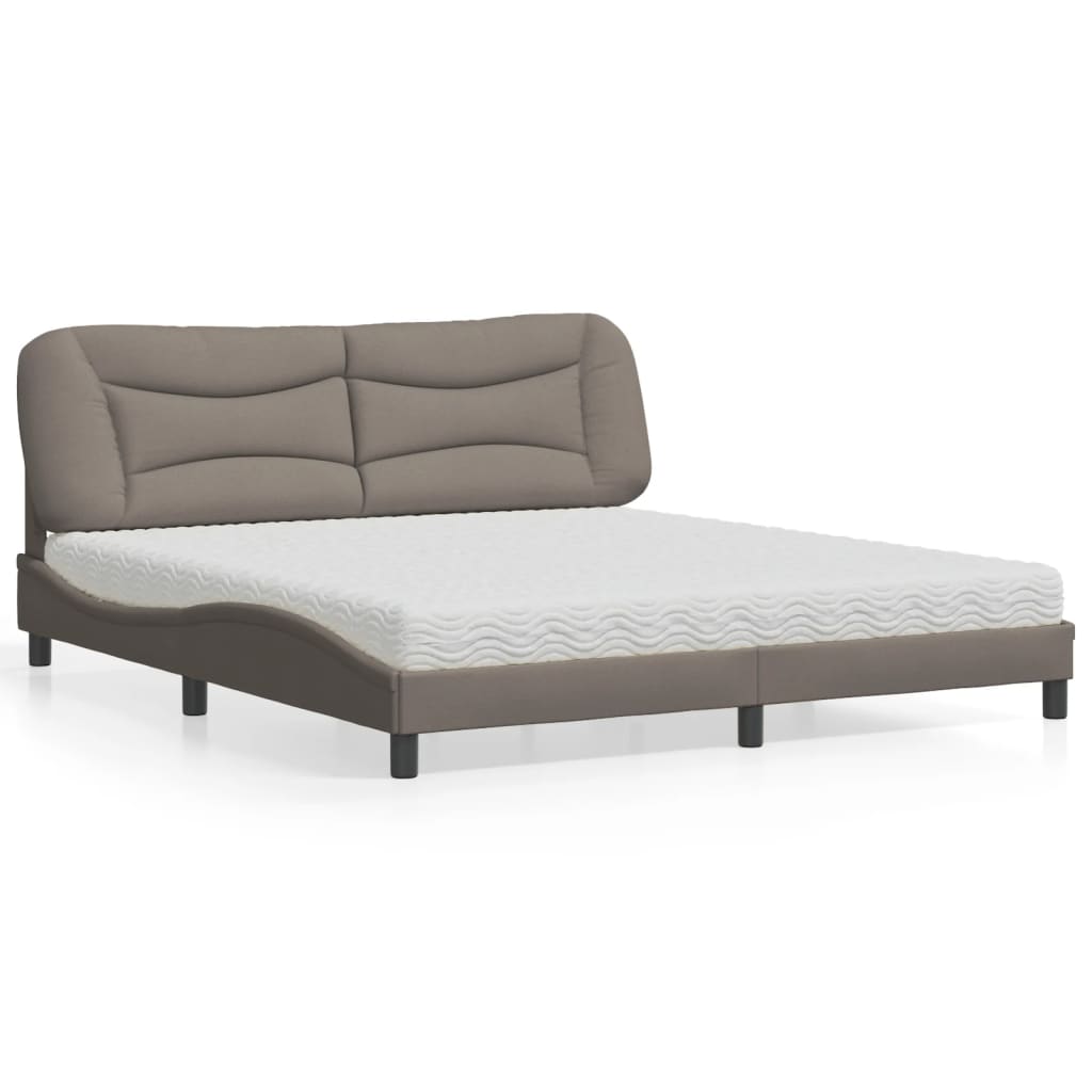 Bed met matras "Hvar" stof taupe 180x200 cm is nu te koop bij PeponiXL, paradijselijk wonen!