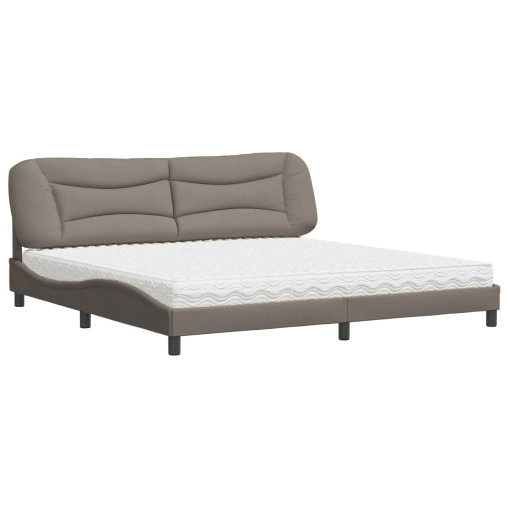 Bed met matras "Hvar" stof taupe 200x200 cm is nu te koop bij PeponiXL, paradijselijk wonen!