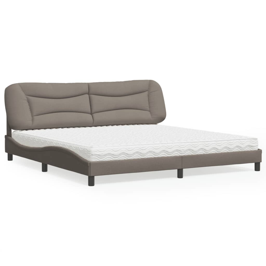 Bed met matras "Hvar" stof taupe 200x200 cm is nu te koop bij PeponiXL, paradijselijk wonen!