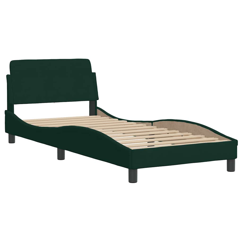Bed met matras "Hanko" fluweel donkergroen 80x200 cm is nu te koop bij PeponiXL, paradijselijk wonen!
