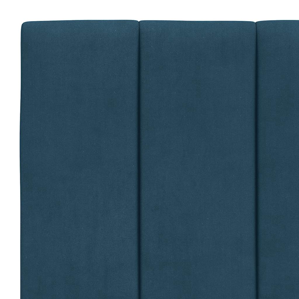 Bed met matras "Hanko" fluweel blauw 90x190 cm is nu te koop bij PeponiXL, paradijselijk wonen!