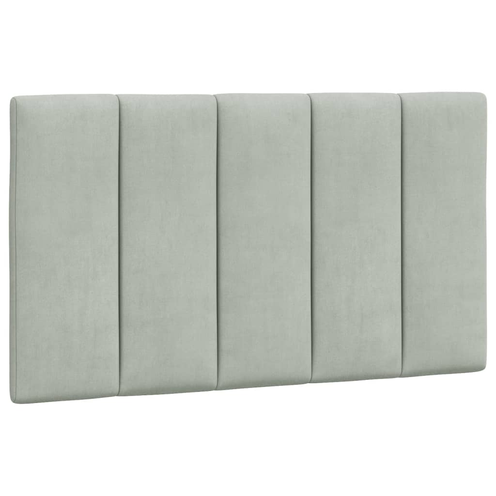 Bed met matras "Hanko" fluweel lichtgrijs 90x200 cm is nu te koop bij PeponiXL, paradijselijk wonen!