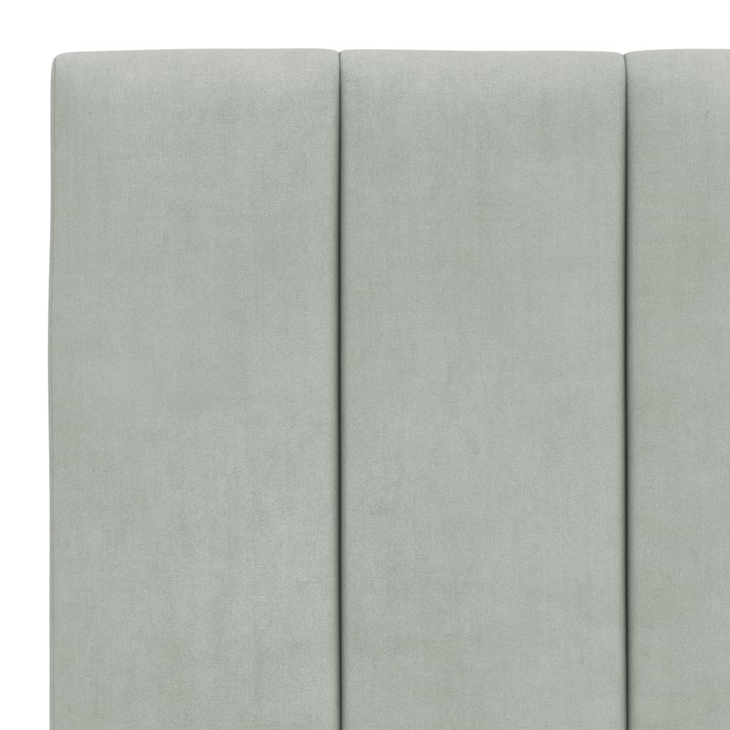 Bed met matras "Hanko" fluweel lichtgrijs 90x200 cm is nu te koop bij PeponiXL, paradijselijk wonen!