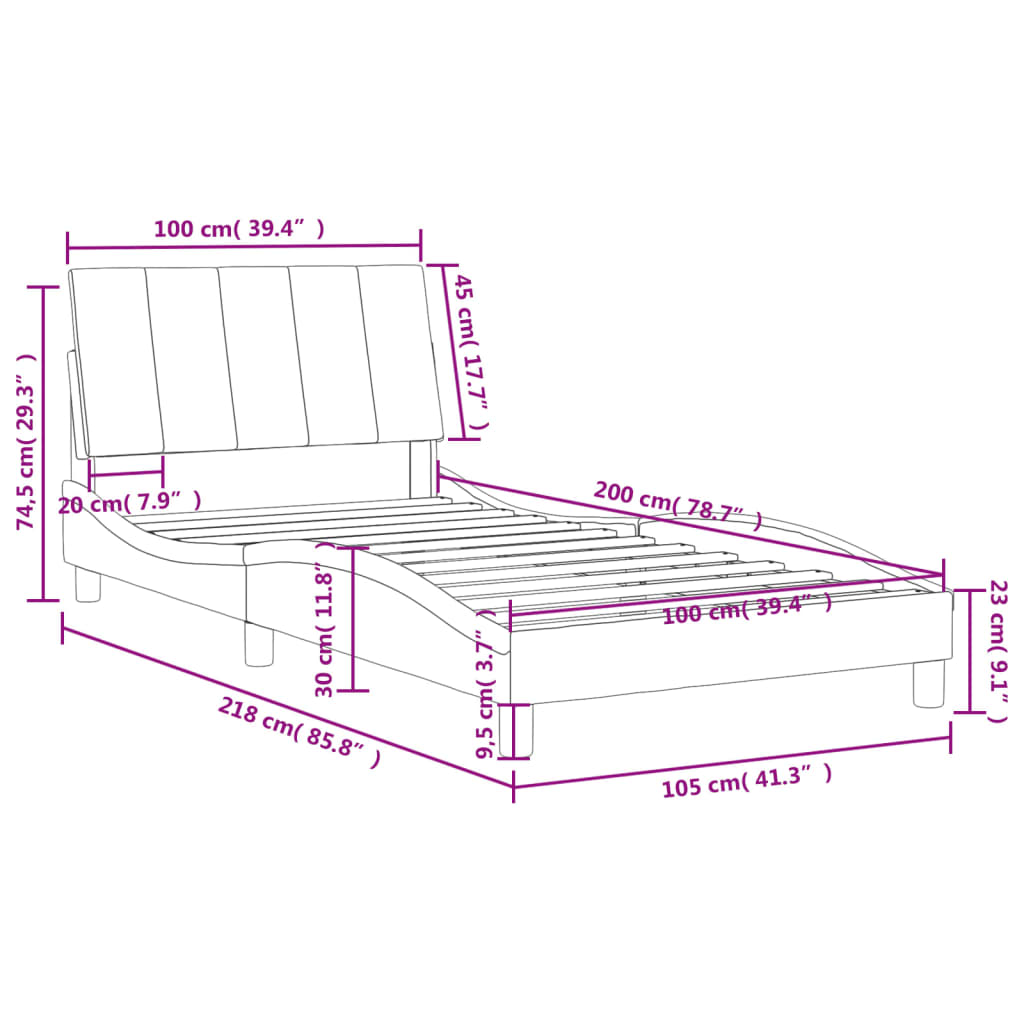 Bed met matras "Hanko" fluweel roze 100x200 cm is nu te koop bij PeponiXL, paradijselijk wonen!