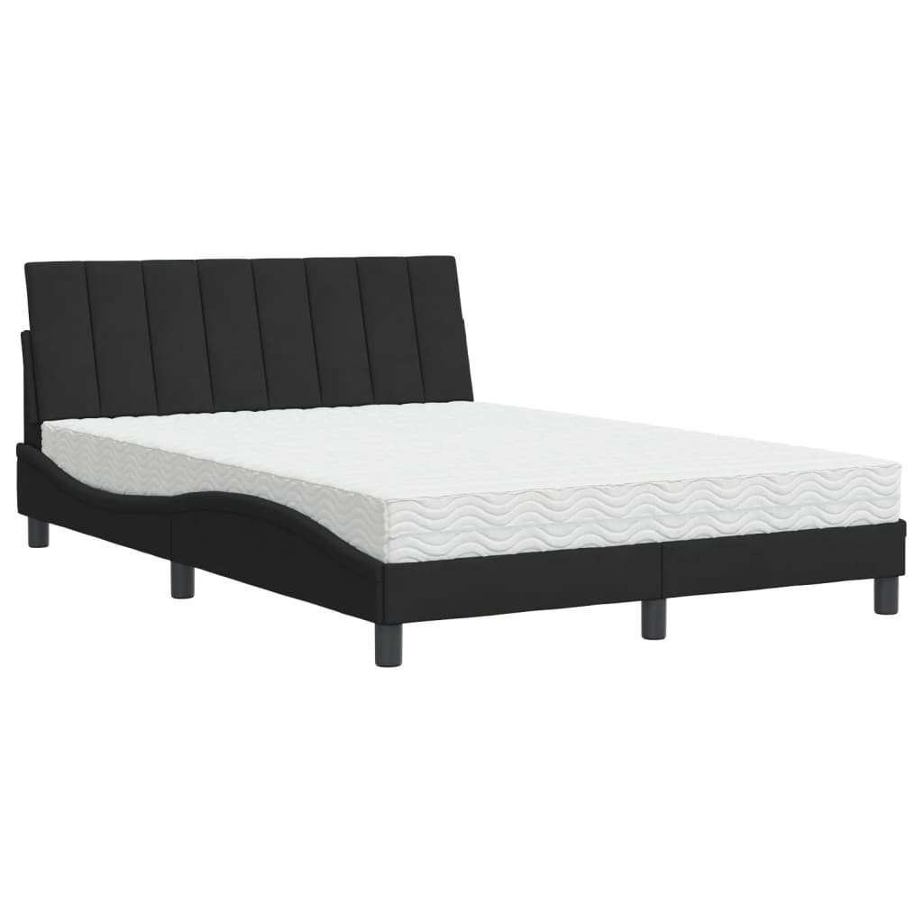 Bed met matras "Hanko" fluweel zwart 120x200 cm is nu te koop bij PeponiXL, paradijselijk wonen!