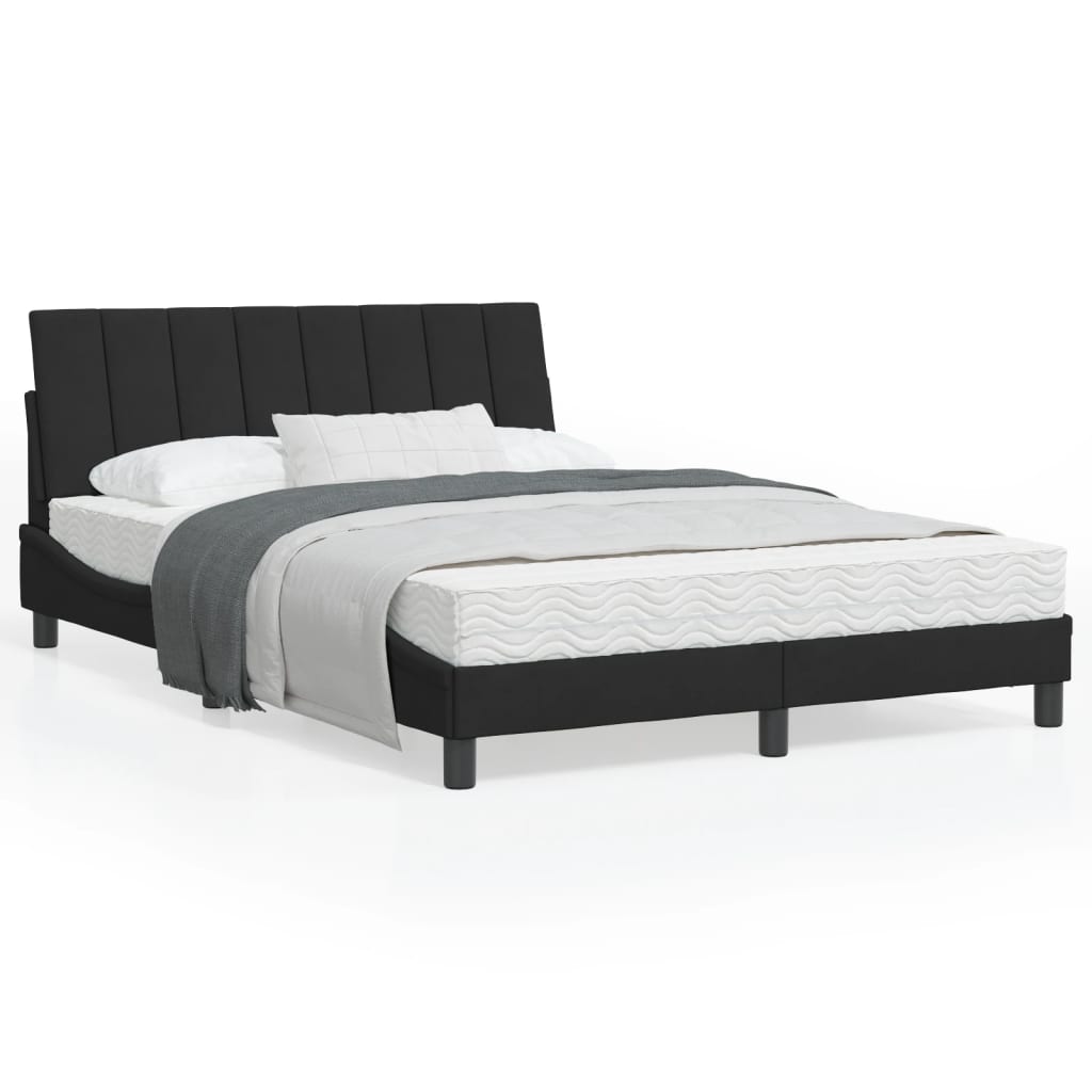 Bed met matras "Hanko" fluweel zwart 120x200 cm is nu te koop bij PeponiXL, paradijselijk wonen!