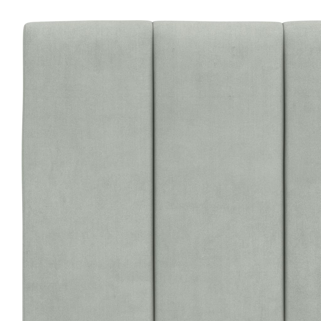 Bed met matras "Hanko" fluweel lichtgrijs 140x190 cm is nu te koop bij PeponiXL, paradijselijk wonen!