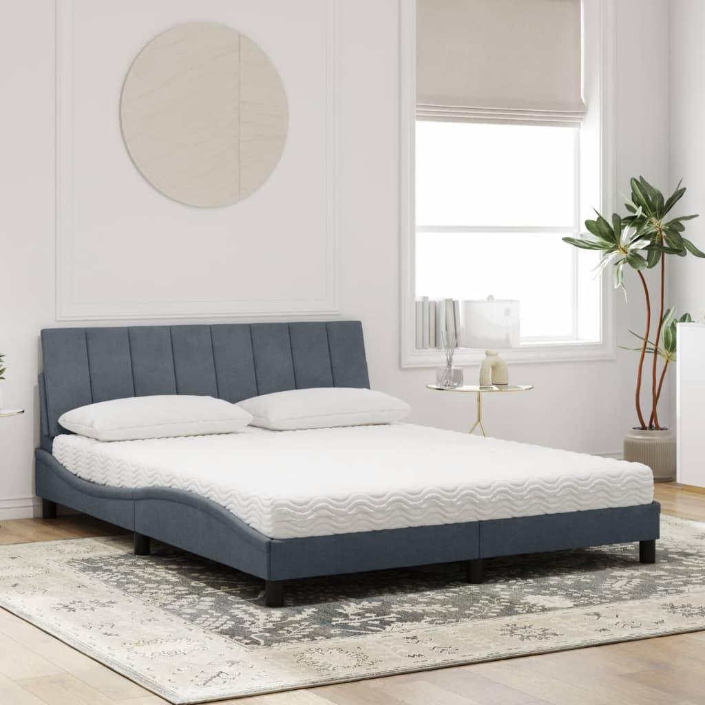 Bed met matras "Hanko" fluweel donkergrijs 160x200 cm is nu te koop bij PeponiXL, paradijselijk wonen!