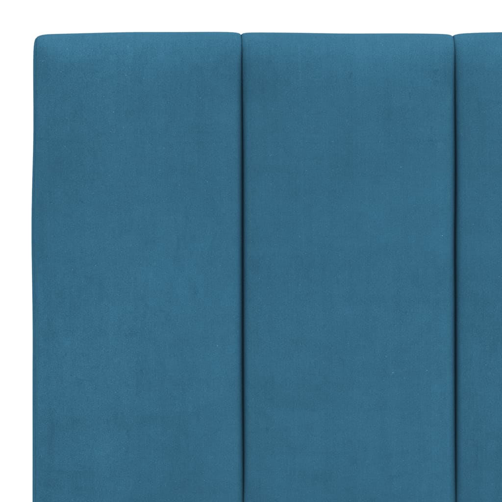 Bed met matras "Hanko" fluweel blauw 160x200 cm is nu te koop bij PeponiXL, paradijselijk wonen!