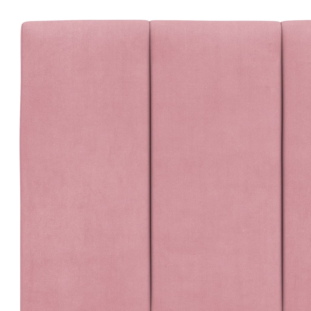 Bed met matras "Hanko" fluweel roze 160x200 cm is nu te koop bij PeponiXL, paradijselijk wonen!