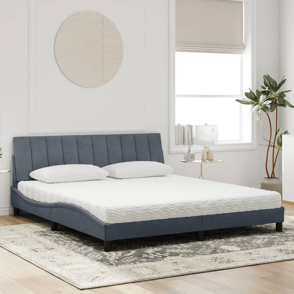 Bed met matras "Hanko" fluweel donkergrijs 180x200 cm is nu te koop bij PeponiXL, paradijselijk wonen!