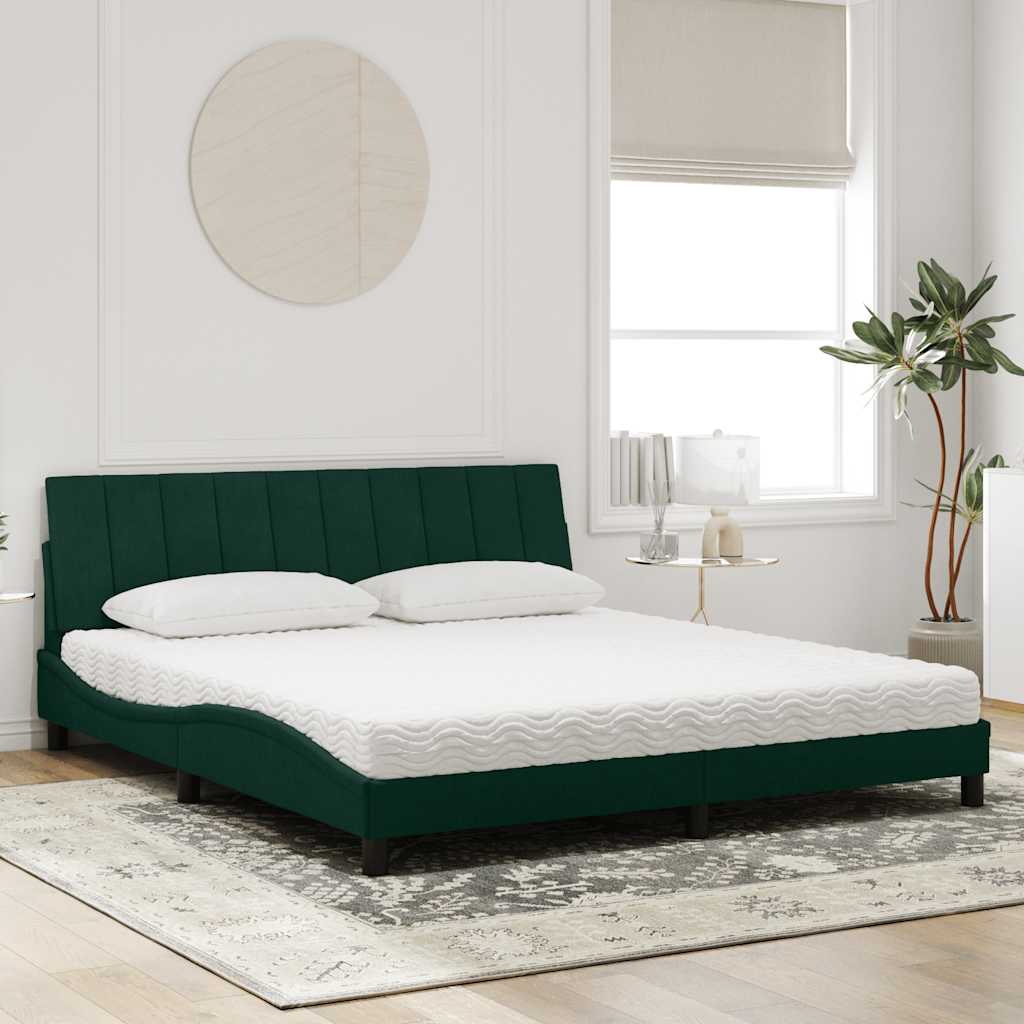 Bed met matras "Hanko" fluweel donkergroen 180x200 cm is nu te koop bij PeponiXL, paradijselijk wonen!