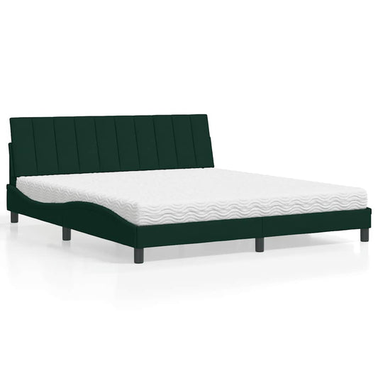 Bed met matras "Hanko" fluweel donkergroen 180x200 cm is nu te koop bij PeponiXL, paradijselijk wonen!