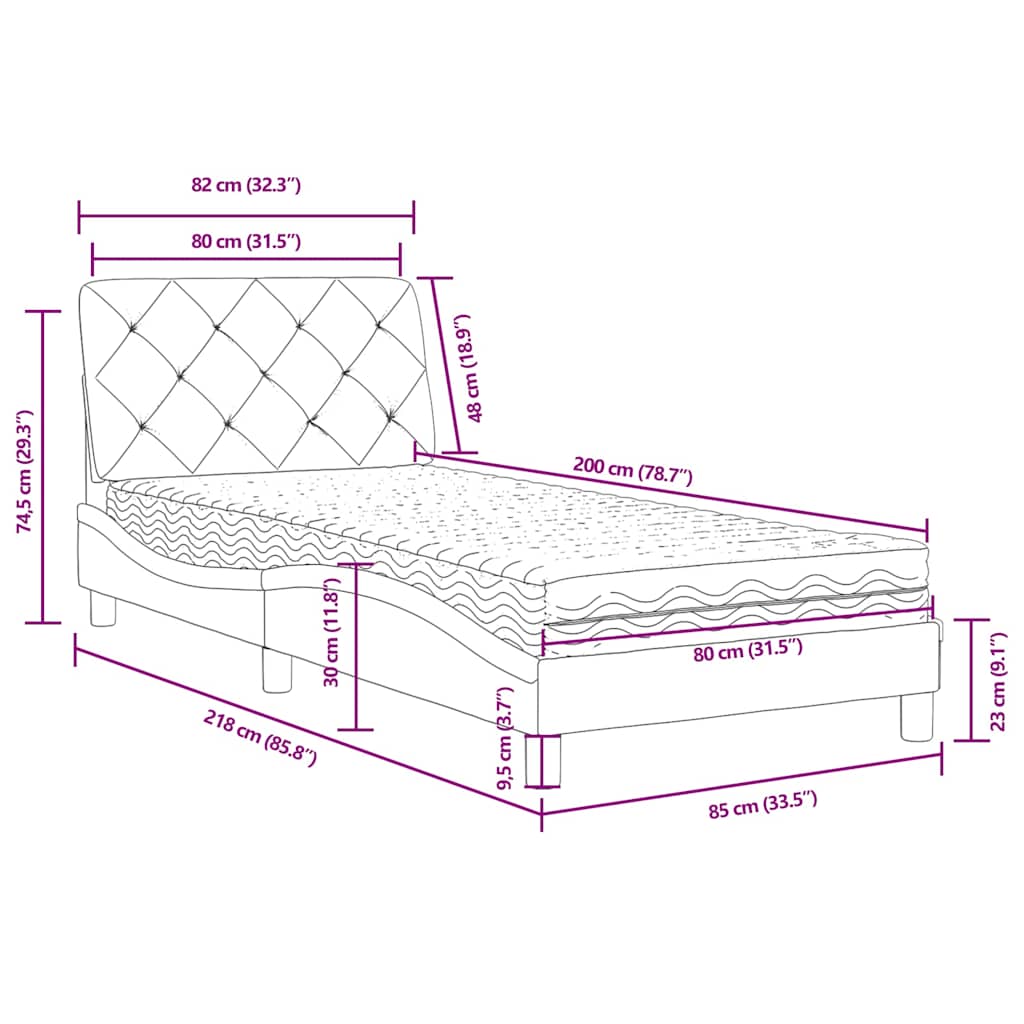 Bed met matras fluweel donkergroen 80x200 cm is nu te koop bij PeponiXL, paradijselijk wonen!