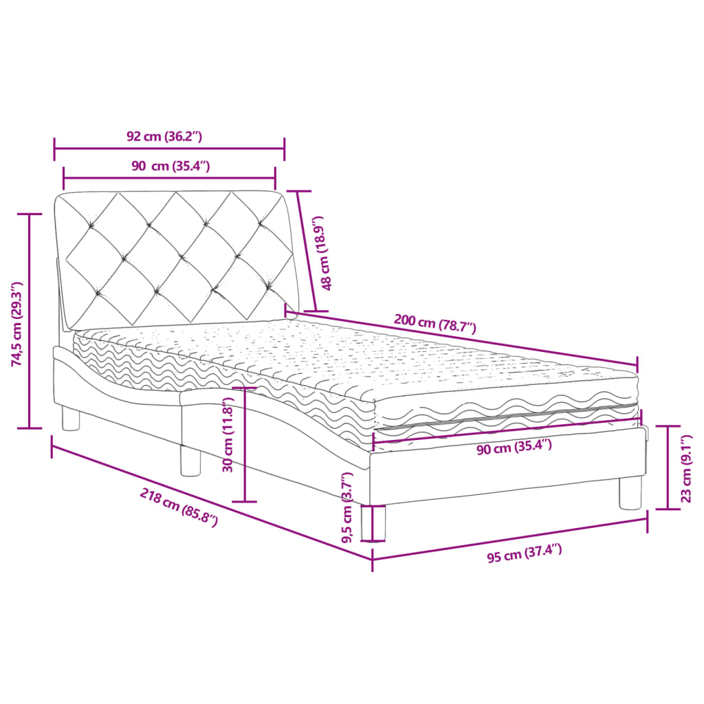 Bed met matras fluweel donkergroen 90x200 cm is nu te koop bij PeponiXL, paradijselijk wonen!