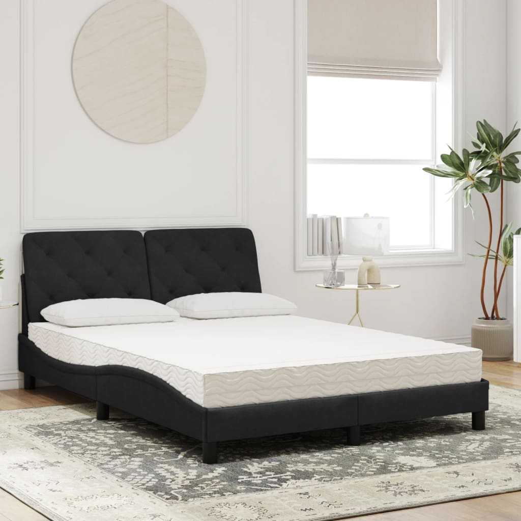 Bed met matras fluweel zwart 120x200 cm is nu te koop bij PeponiXL, paradijselijk wonen!
