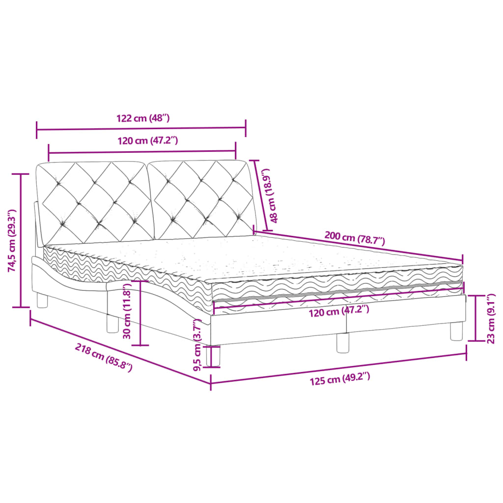 Bed met matras fluweel roze 120x200 cm is nu te koop bij PeponiXL, paradijselijk wonen!