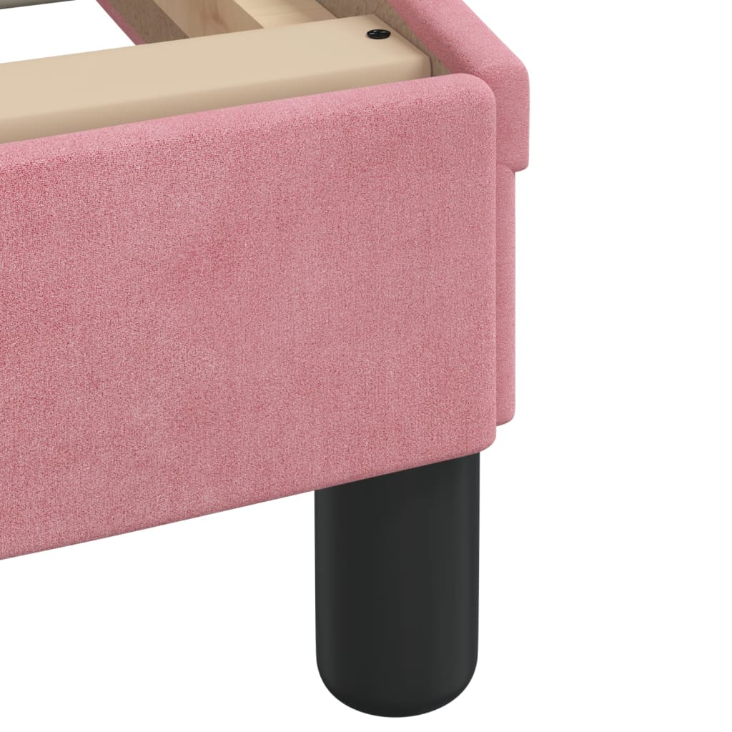 Bed met matras fluweel roze 160x200 cm is nu te koop bij PeponiXL, paradijselijk wonen!