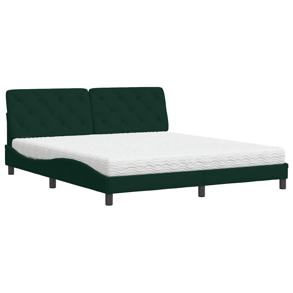 Bed met matras fluweel donkergroen 180x200 cm is nu te koop bij PeponiXL, paradijselijk wonen!