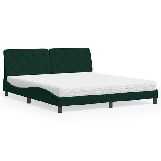Bed met matras fluweel donkergroen 180x200 cm is nu te koop bij PeponiXL, paradijselijk wonen!