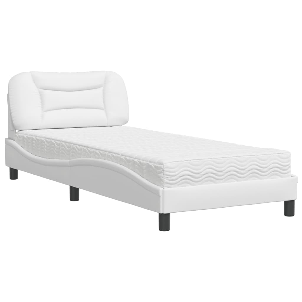 Bed met matras "Hvar" kunstleer wit 80x200 cm is nu te koop bij PeponiXL, paradijselijk wonen!