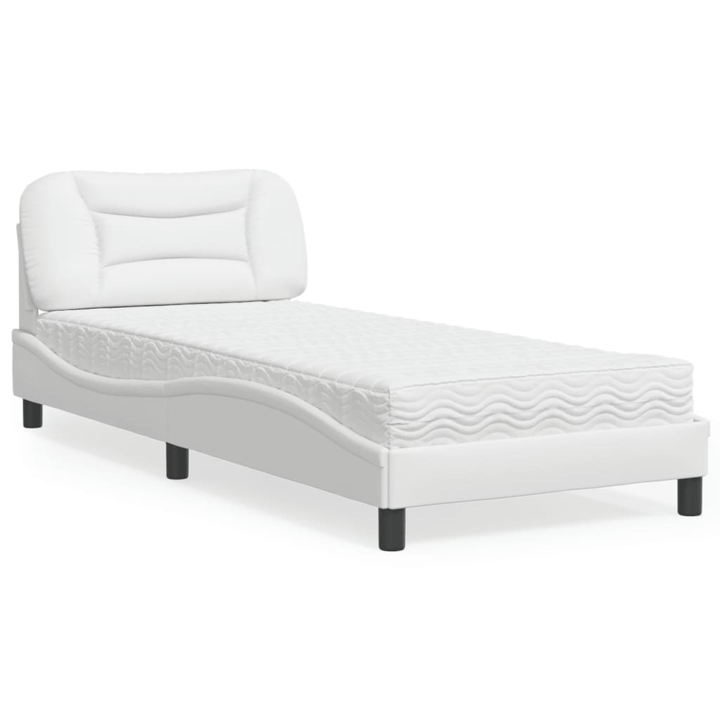 Bed met matras "Hvar" kunstleer wit 80x200 cm is nu te koop bij PeponiXL, paradijselijk wonen!