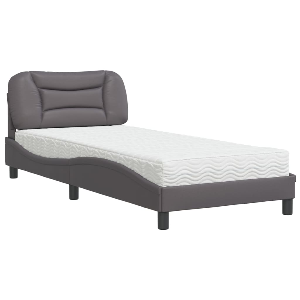 Bed met matras "Hvar" kunstleer grijs 80x200 cm is nu te koop bij PeponiXL, paradijselijk wonen!