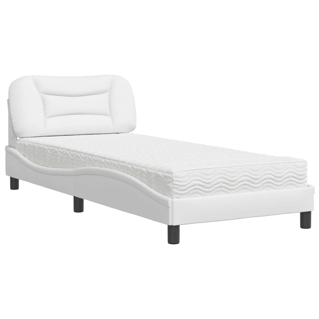Bed met matras "Hvar" kunstleer wit 90x200 cm is nu te koop bij PeponiXL, paradijselijk wonen!