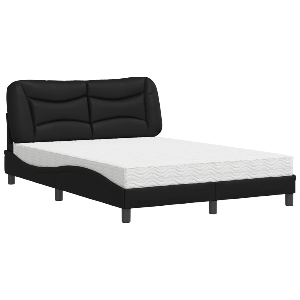 Bed met matras "Hvar" kunstleer zwart 120x200 cm is nu te koop bij PeponiXL, paradijselijk wonen!