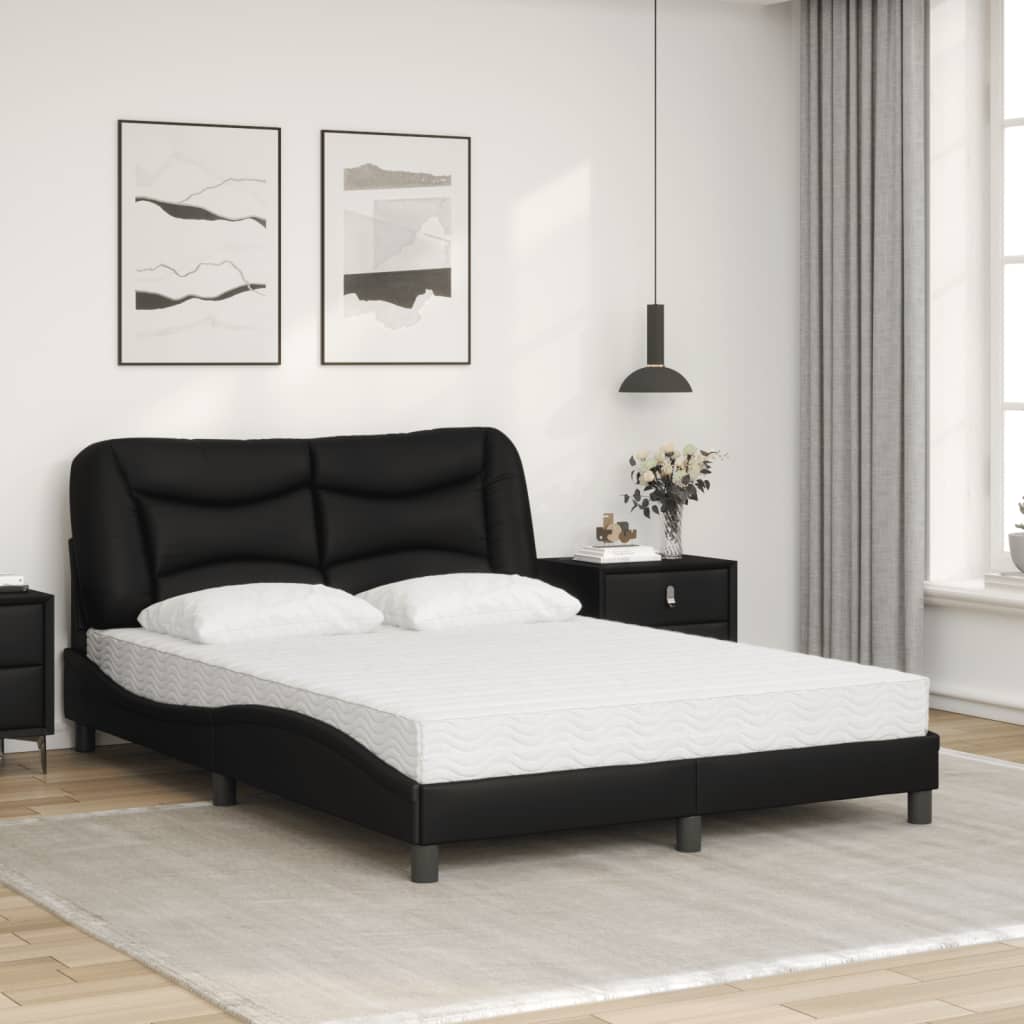 Bed met matras "Hvar" kunstleer zwart 120x200 cm is nu te koop bij PeponiXL, paradijselijk wonen!