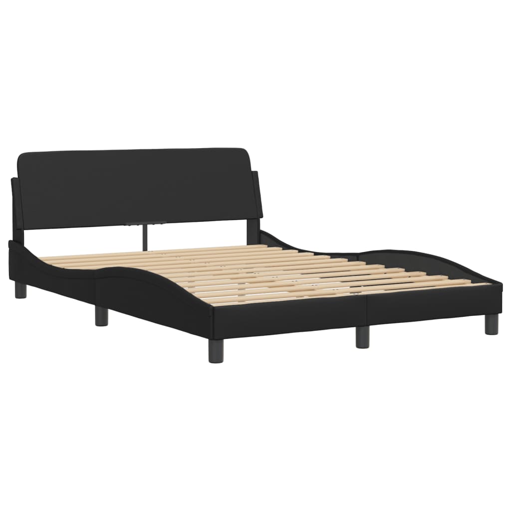 Bed met matras "Hvar" kunstleer zwart 120x200 cm is nu te koop bij PeponiXL, paradijselijk wonen!