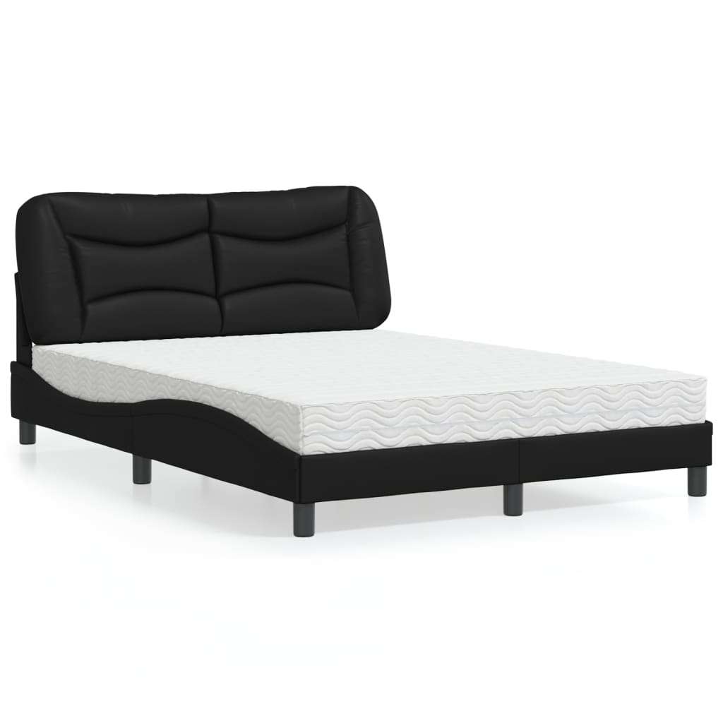 Bed met matras "Hvar" kunstleer zwart 120x200 cm is nu te koop bij PeponiXL, paradijselijk wonen!