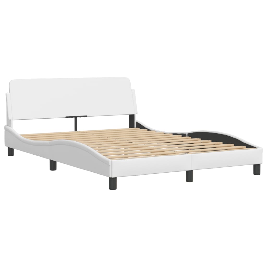 Bed met matras "Hvar" kunstleer wit 140x190 cm is nu te koop bij PeponiXL, paradijselijk wonen!