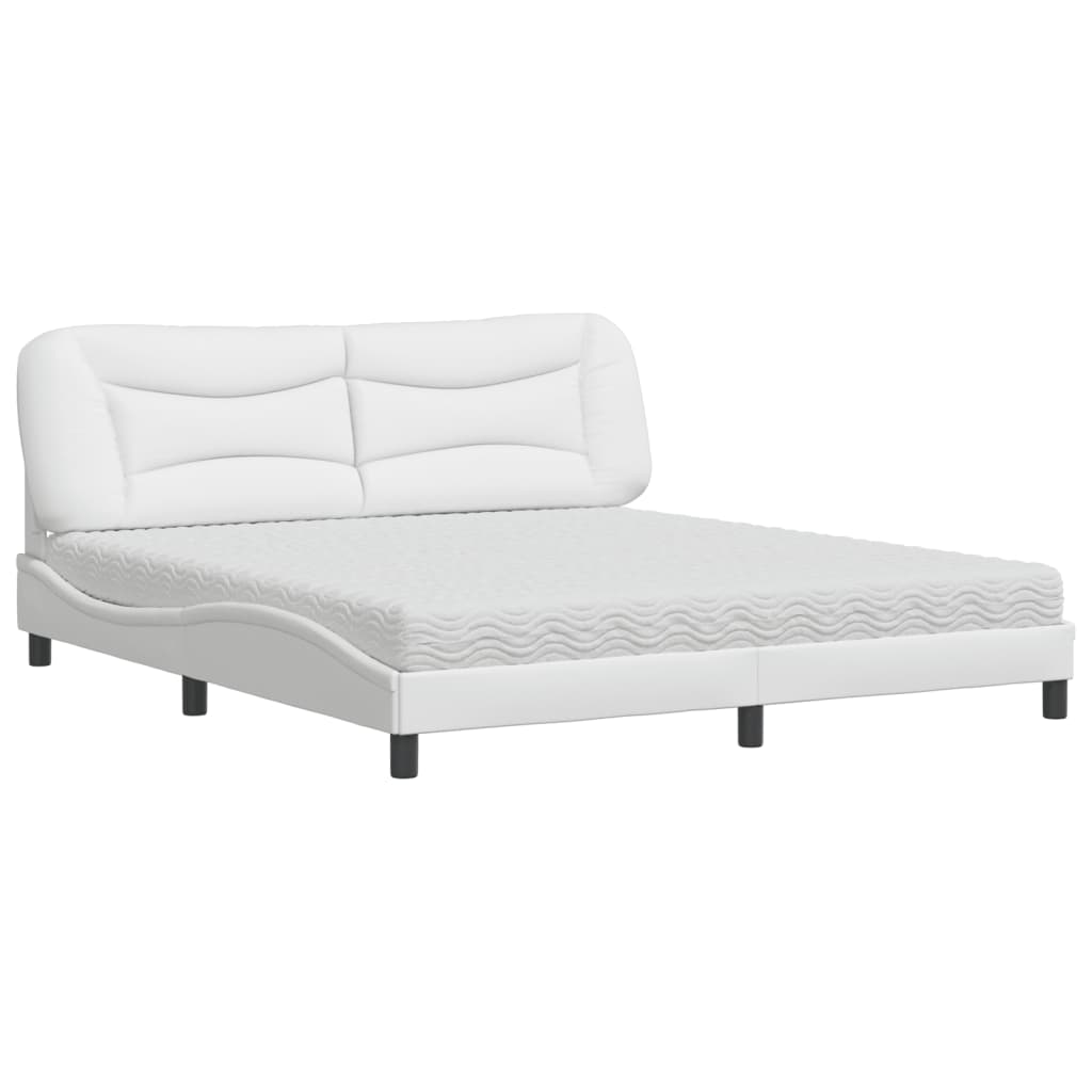 Bed met matras "Hvar" kunstleer wit 180x200 cm is nu te koop bij PeponiXL, paradijselijk wonen!