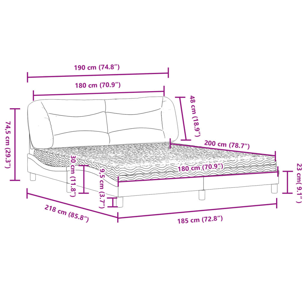 Bed met matras "Hvar" kunstleer wit 180x200 cm is nu te koop bij PeponiXL, paradijselijk wonen!