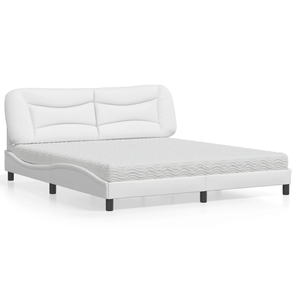 Bed met matras "Hvar" kunstleer wit 180x200 cm is nu te koop bij PeponiXL, paradijselijk wonen!