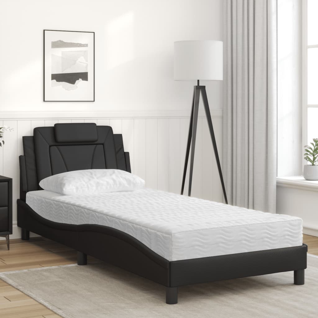 Bed "Viana" met matras kunstleer zwart 80x200 cm is nu te koop bij PeponiXL, paradijselijk wonen!