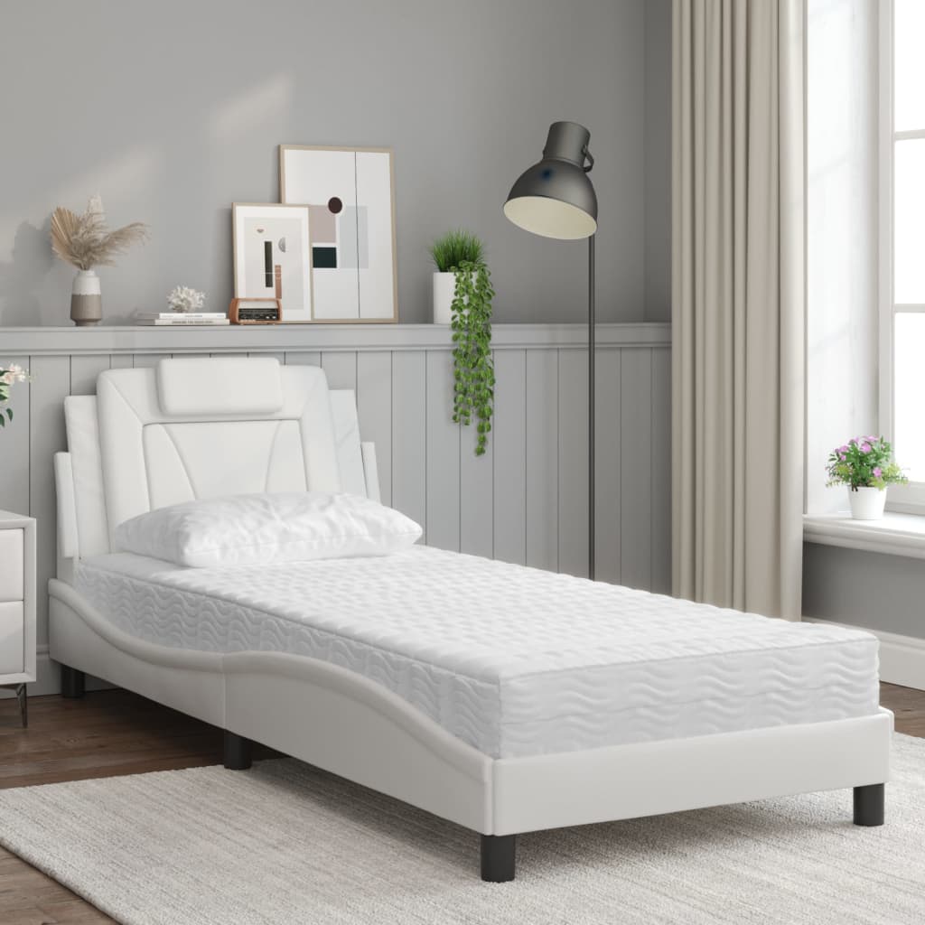 Bed "Viana" met matras kunstleer wit 80x200 cm is nu te koop bij PeponiXL, paradijselijk wonen!
