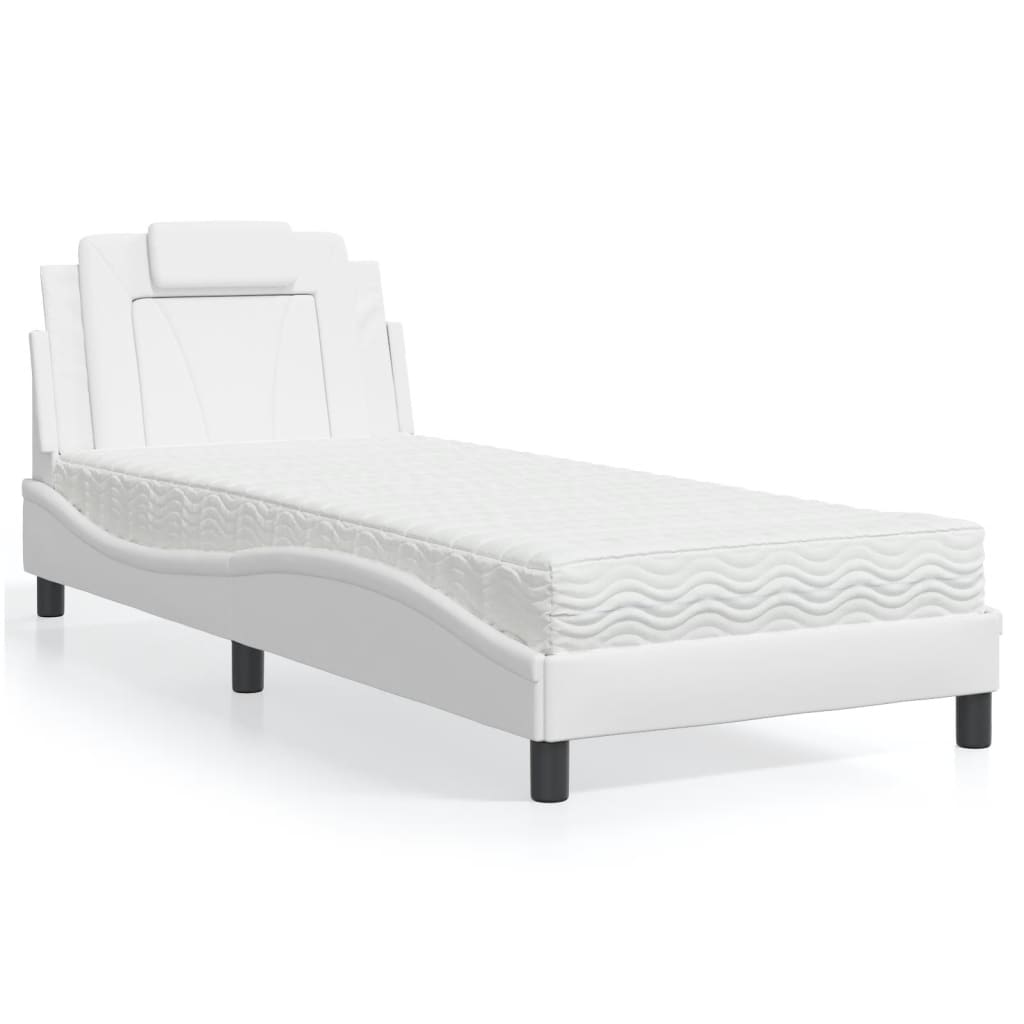 Bed "Viana" met matras kunstleer wit 80x200 cm is nu te koop bij PeponiXL, paradijselijk wonen!