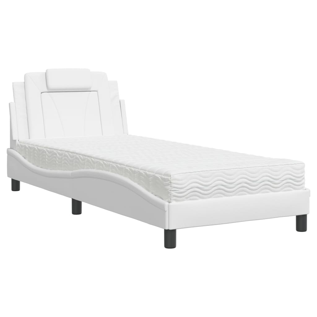 Bed "Viana" met matras kunstleer wit 90x190 cm is nu te koop bij PeponiXL, paradijselijk wonen!