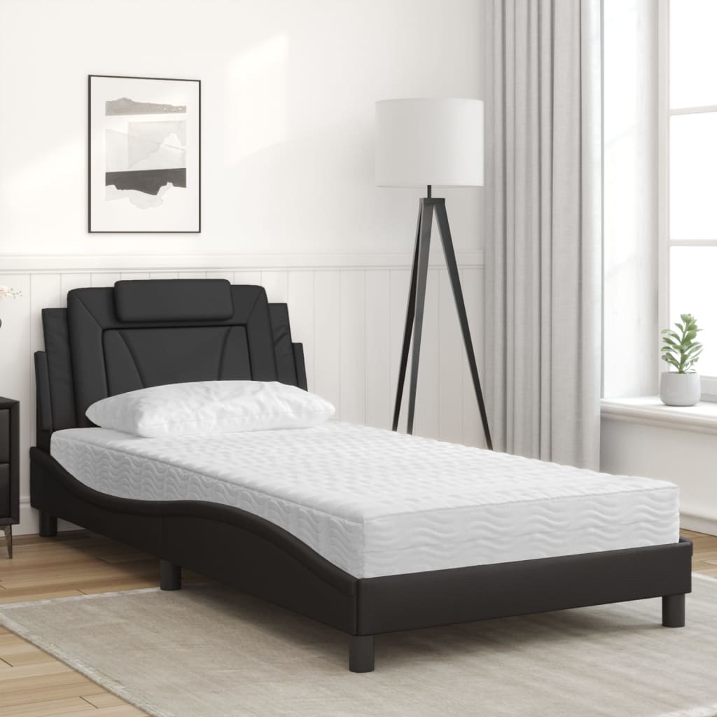 Bed "Viana" met matras kunstleer zwart 100x200 cm is nu te koop bij PeponiXL, paradijselijk wonen!