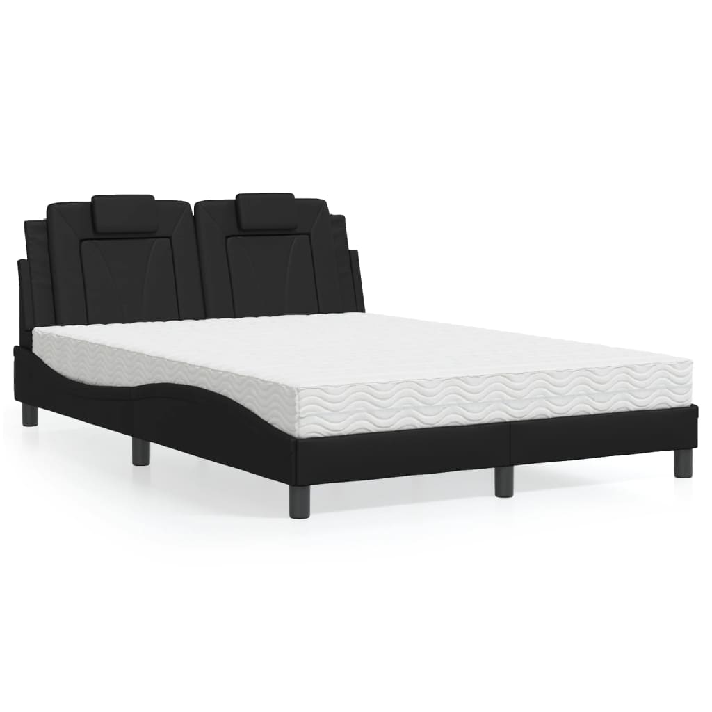 Bed "Viana" met matras kunstleer zwart 120x200 cm is nu te koop bij PeponiXL, paradijselijk wonen!