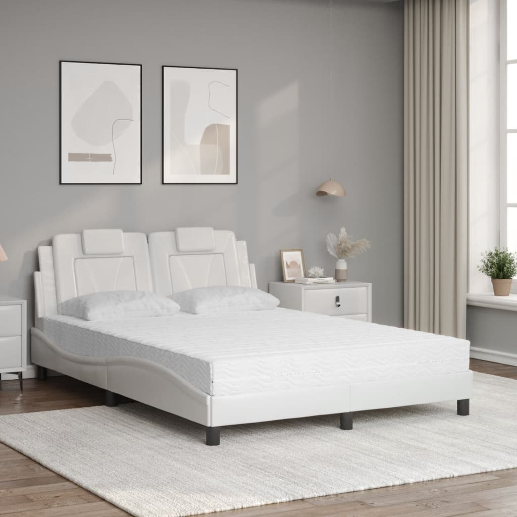 Bed "Viana" met matras kunstleer wit 120x200 cm is nu te koop bij PeponiXL, paradijselijk wonen!
