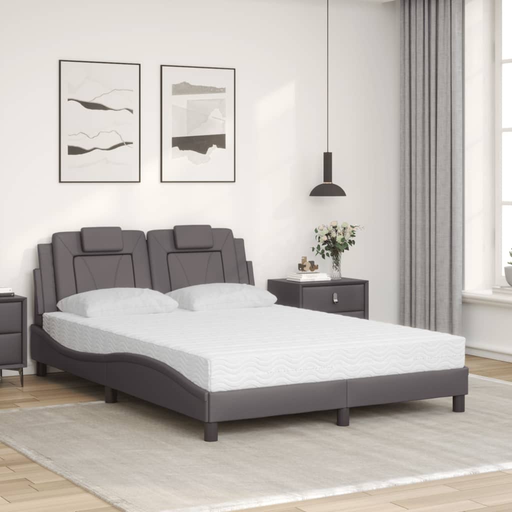 Bed "Viana" met matras kunstleer grijs 120x200 cm is nu te koop bij PeponiXL, paradijselijk wonen!