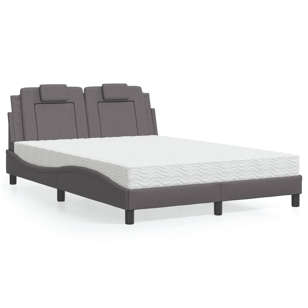 Bed "Viana" met matras kunstleer grijs 120x200 cm is nu te koop bij PeponiXL, paradijselijk wonen!